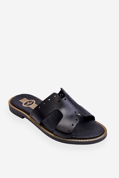 Zazoo 40326 Dámské Žabky S Ozdobnými Výstřihy Černé