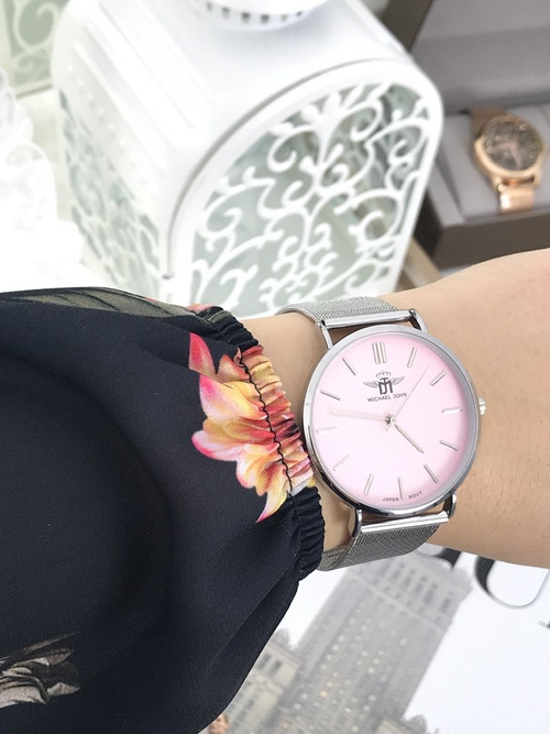 Dámské Hodinky Michael John Florence Silver Pink 40mm