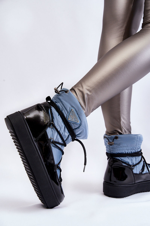 Dámské módní šněrovací boty do sněhu Modrý Carrios