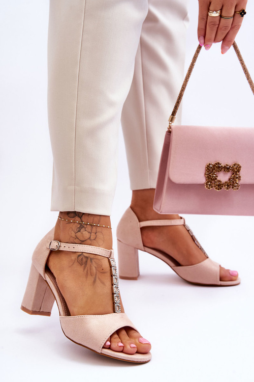 Dámske semišové sandále na plagáte béžové florinky