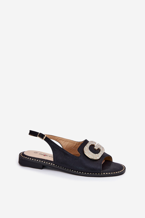 Dámske Sandále S Dekoratívnym Detailom Čierne S.Barski KV51-081