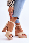 Suede Classic Sandals na béžovej elegantnej platforme