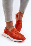 Dámske mokasíny na platforme z oranžového eko semišu Inesqua