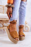 Espadrilles sandále na platforme Camel Jeanna