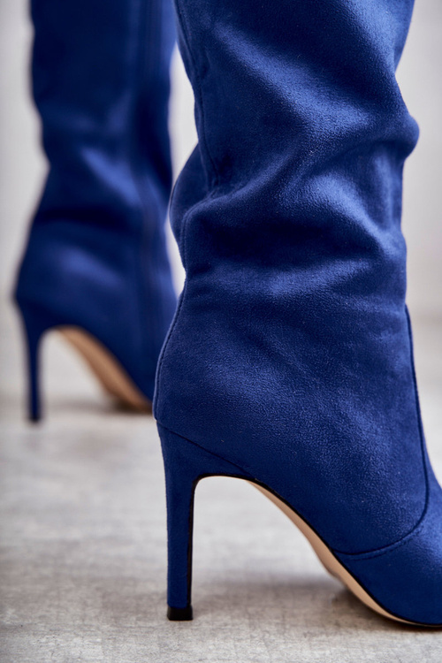 Semišové topánky na päte Blue Carite