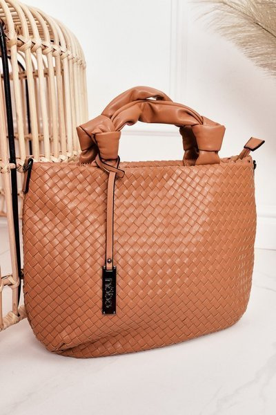 Dámská Opletená Nákupní Kabelka NOBO NBAG-K1320 Hnědá