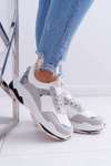 Dámske športové topánky hrubé biele biele pamätajte