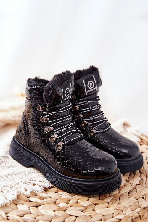 Black Doreen topánky izolované detské kožušiny