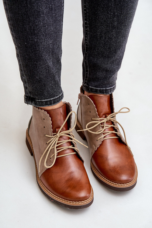 Kožené Čižmy Na Ploškom Opätku Hnedé Zazoo 4078