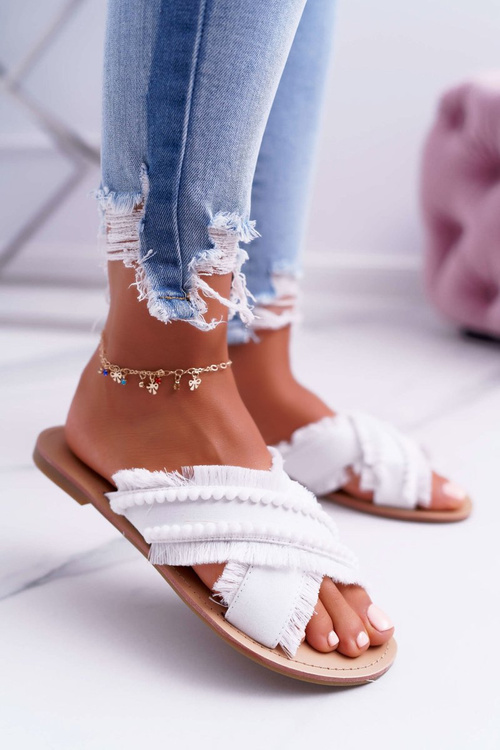 Dámské Nazouváky Materiál Vices 7269 Bílé Jamen