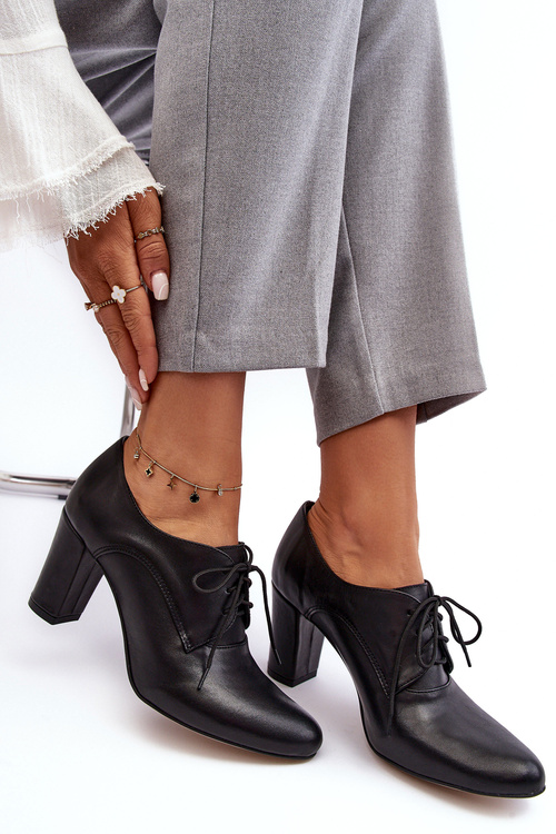 Čierna kožená topánky Mavitte