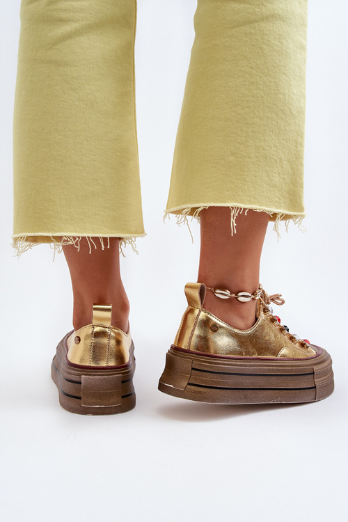 Dámské tenisky na platformě GOE NN2N4055 Zlaté