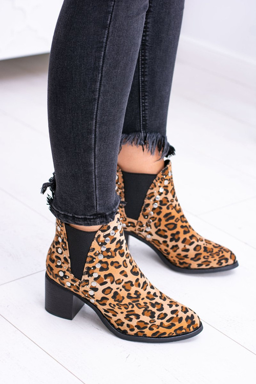 Dámské boty Perka s leopardovým vzorem nýty Savage