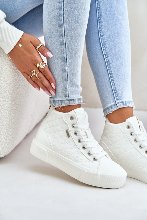 Zateplené Dámské Tenisky Se Švy Bílé Big Star OO274A479