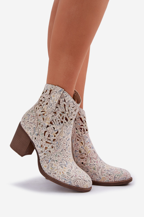 Děrované boty na sloupkovém podpatku Multikolor Nurissa