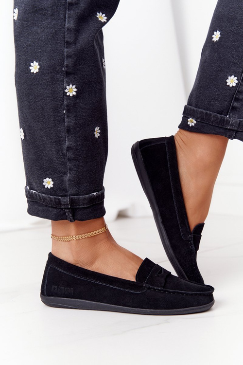 Dámské Semišové Mokasiny Big Star HH274662 Černé