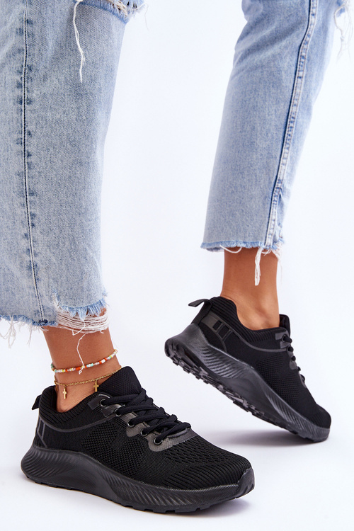 Klasické ženské športové čipky -topánky Čierna darla