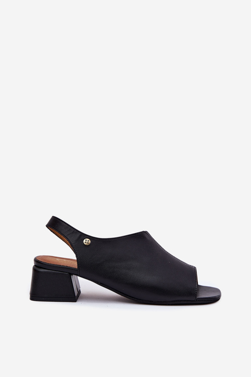 Kožené Dámske Sandále Na Bloku Maciejka 06975-01 Čierne