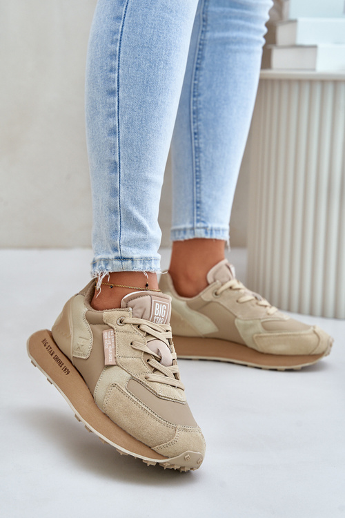 Dámske Kožené Tenisky Big Star OO274564 Hi-Poly System Béžové
