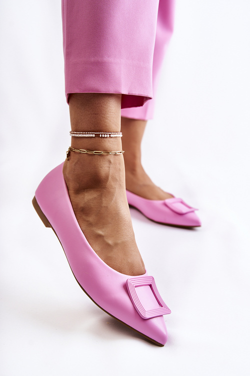 Kožené baleríny s ornamentem Spitz růžove Simone