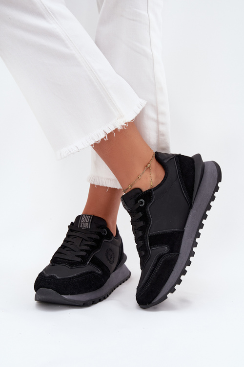 Kožené Dámske Tenisky Big Star OO274529 HI-POLY SYSTEM Čierne