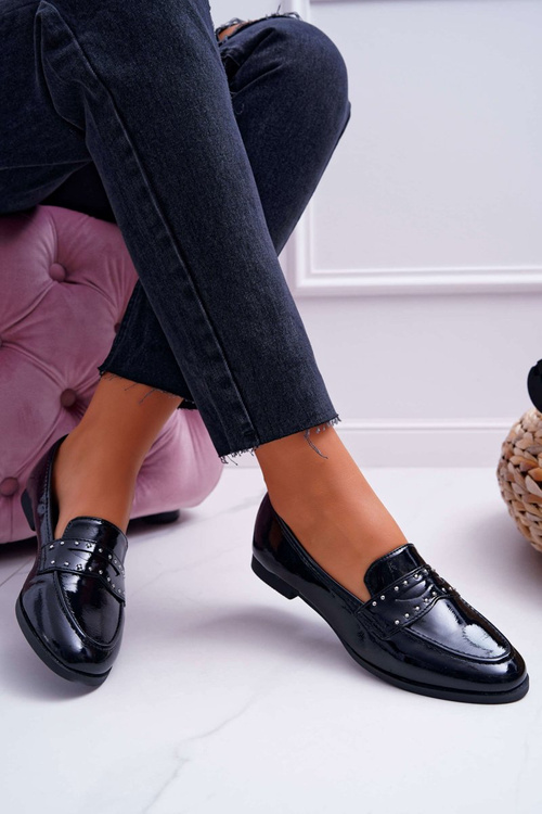 Ženské lakované mokasíry Lordy Black Thenss