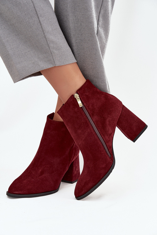 Dámské boty na podpatku se zlatým detailem Čokoládové Zazoo 3128