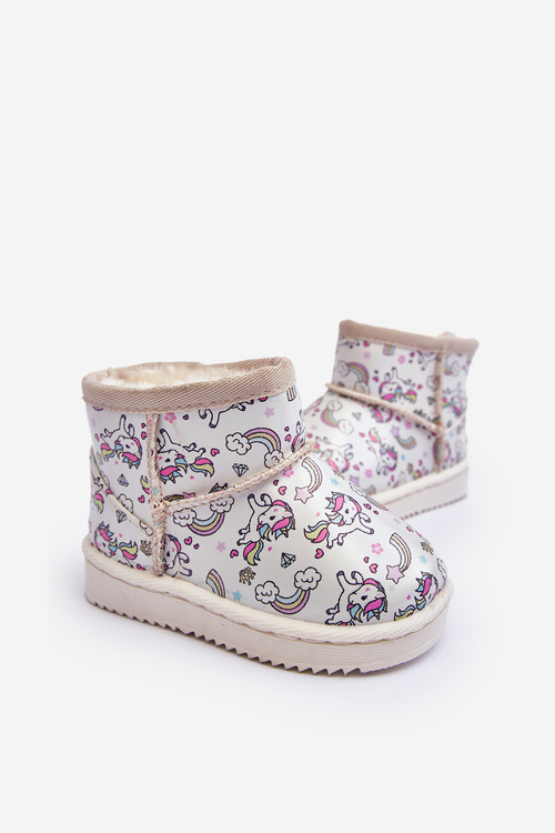 Dětské vzorované sněhule Bežové Elenet