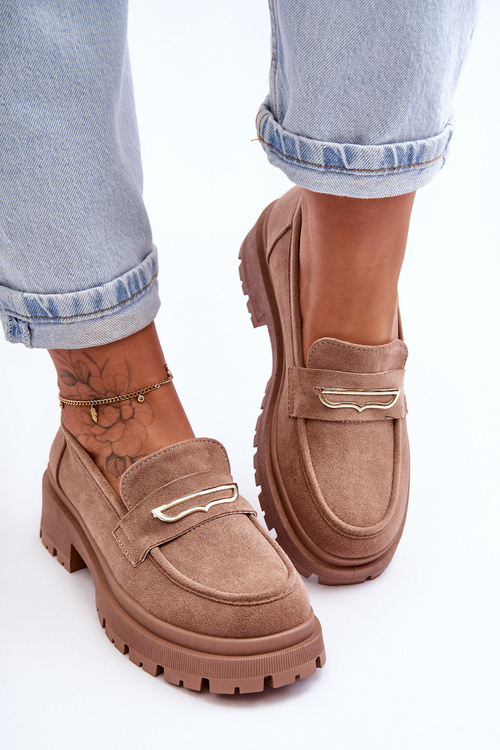 Dámsky semišový sklz -up Moccasins Dark -čistá láska