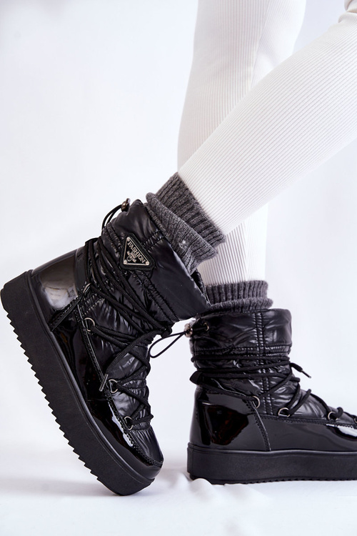 Dámské módní šněrovací boty do sněhu Černe Carrios