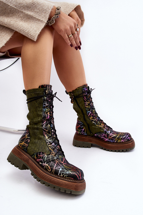 Dámske kožené topánky Maciejka Workers 06203-09 multikolor