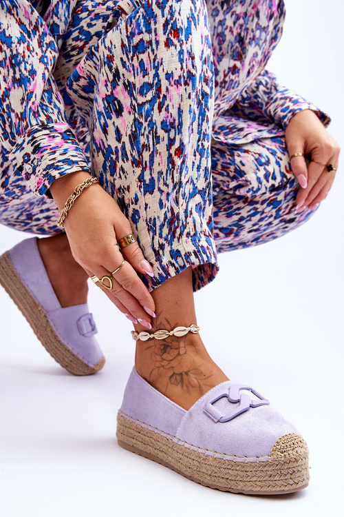Dámské klasické espadrilky na platformě fialove Maurine