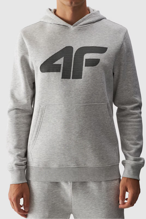 Pánska Mikina Bez Zipsu S Kapucňou Svetlosivá 4FWMM00TSWSM1464-27M