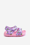 Penové detské ľahké sandále s ružovo-fialovými vzormi Malaga