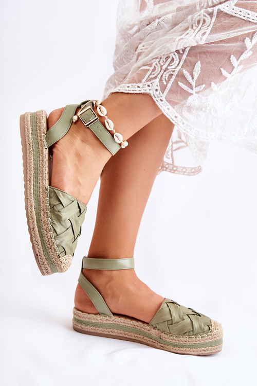 Dámské espadrilky sandály na platformě zelená Susane