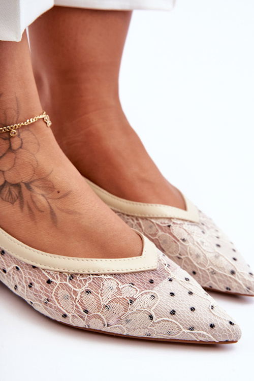 Žien béžové bodky baleríny zbožňujú