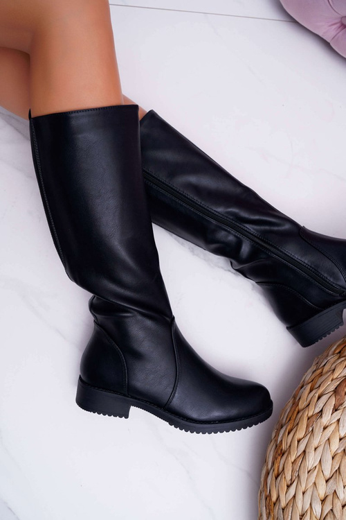 Dámské Kozačky se všitou elastickou tkaninou Sergio Leone černé KZ528