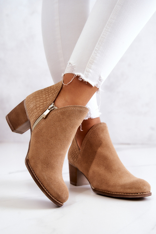 Dámske kožené topánky na ťavom lars