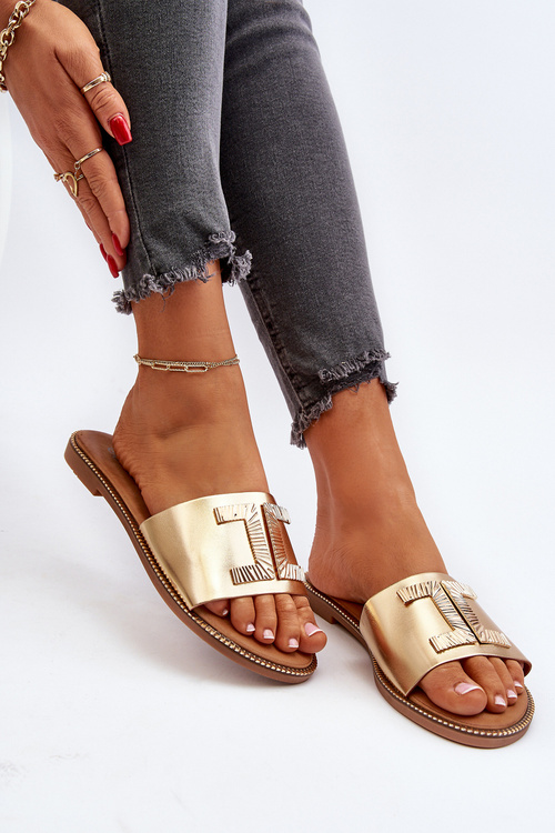 Dámské žabky s ozdobou Zlaté Ollavia