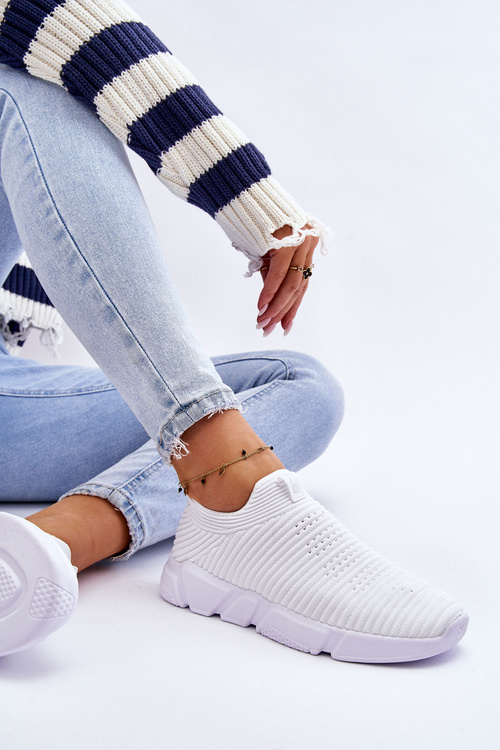 Dámske športové topánky skĺznuté veľké hviezdy DD274460 biela