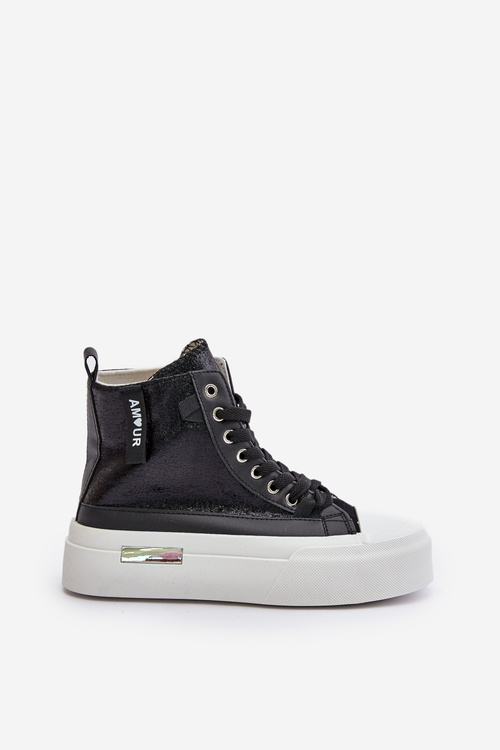 Dámské Vysoké Tenisky Na Platformě Černé Averira