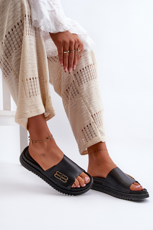 Zazoo 50101 Dámske Kožené Platformové Sandále Čierne