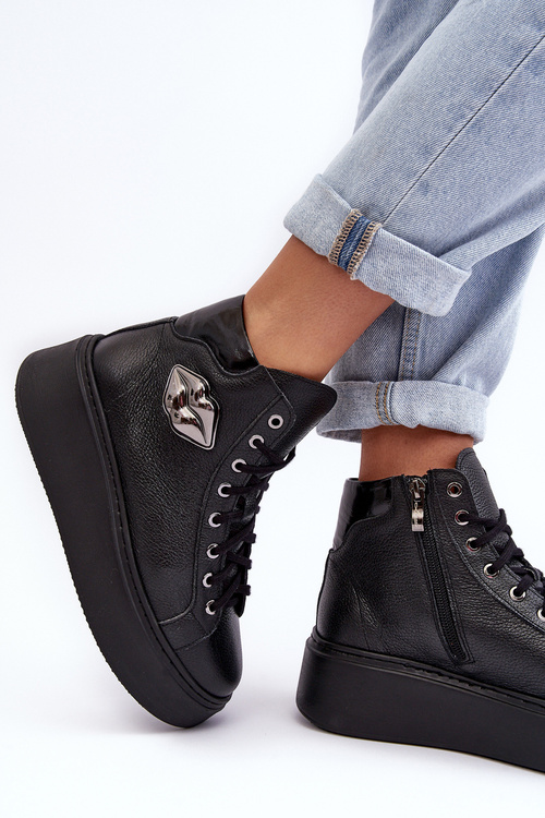 Dámske tenisky s vysokým zipsom Lemar Black Katerin