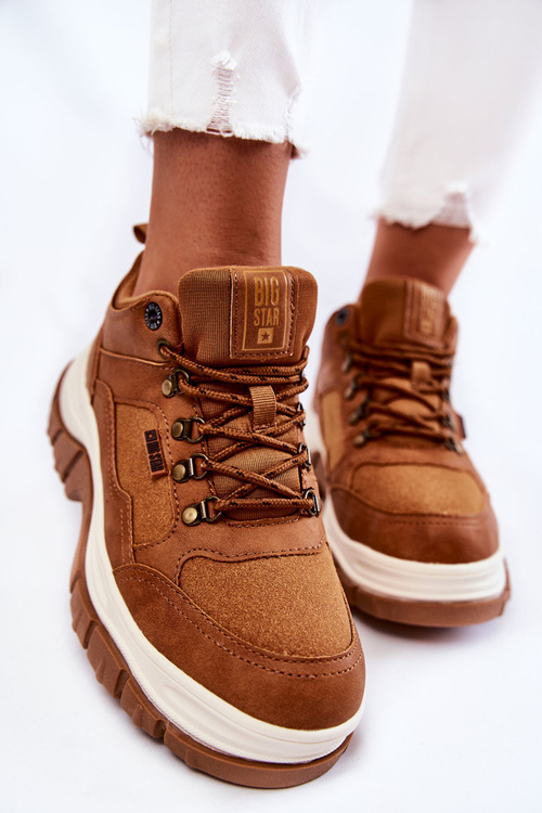 Dámska trekkingová obuv Pamäť pena Veľká hviezda kk274362 hnedá