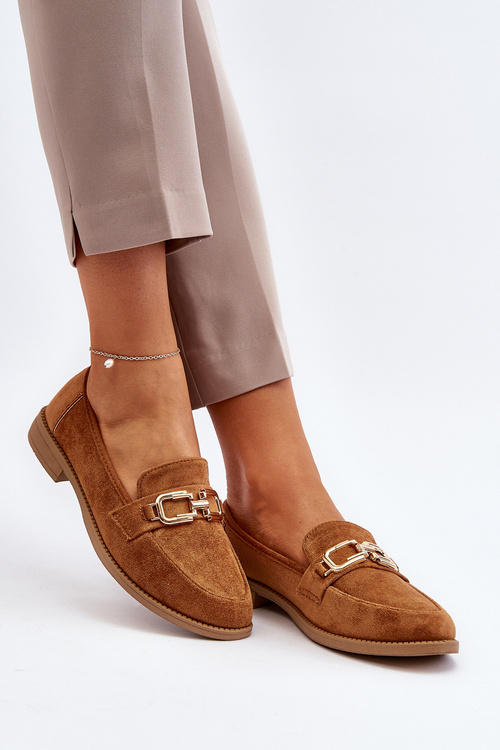 Dámské semišové mokasíny na ploché podrážce Camel Misal