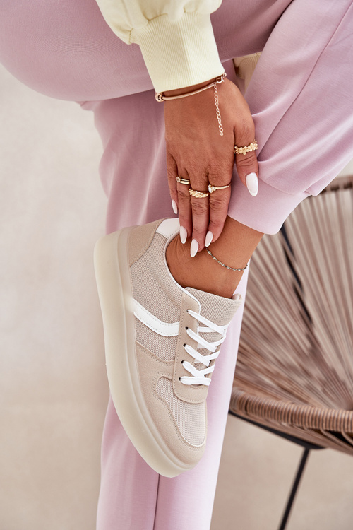 Nízké Dámské Tenisky Na Platformě Béžové Telmira