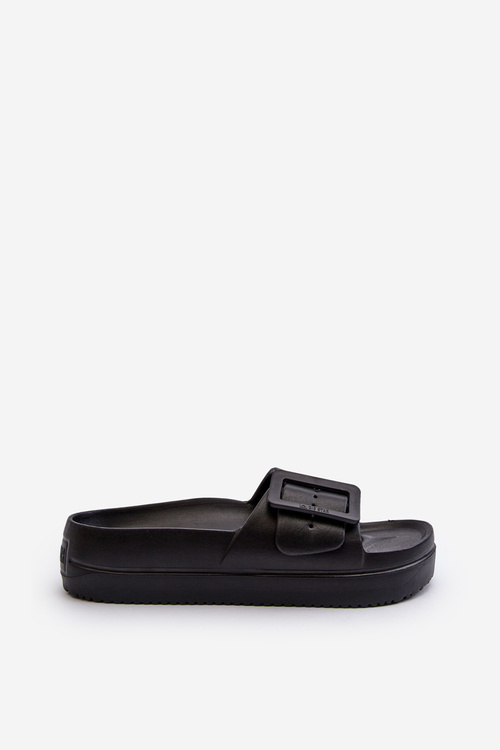 Dámske Piankové Žabky Na Platforme S Sponou Big Star NN274A662 Čierne