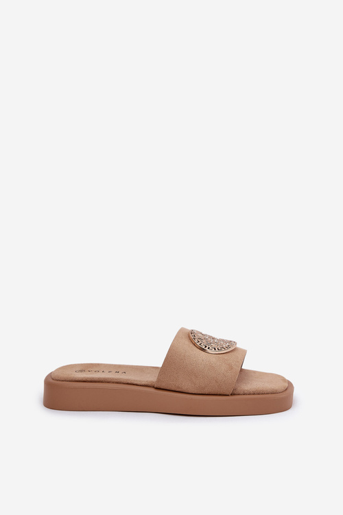 Dámské sandály se zlatou ozdobou béžové Kaliora