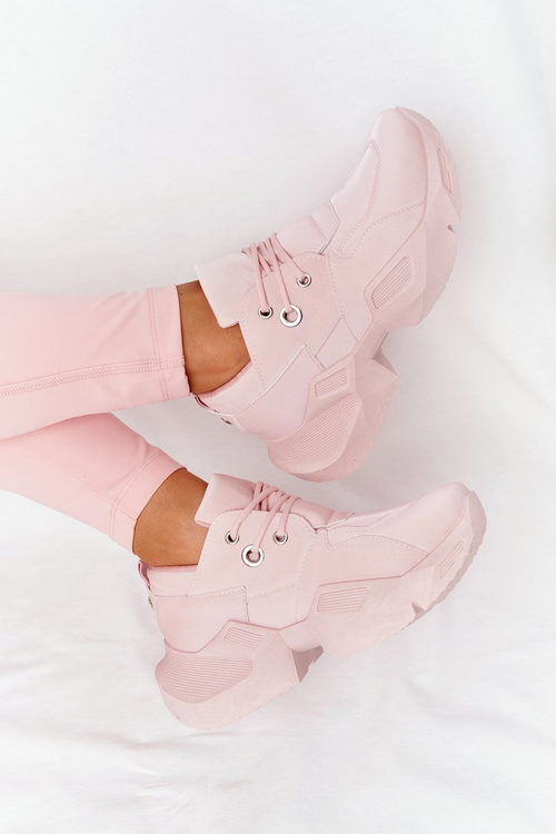 Dámské Sneakersy Na Velké Podrážce Růžové Bubbly