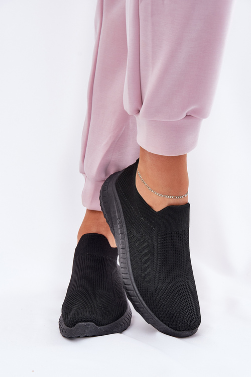 Nazúvacie Textilné Športové Topánky Dámske Čierne Minstina